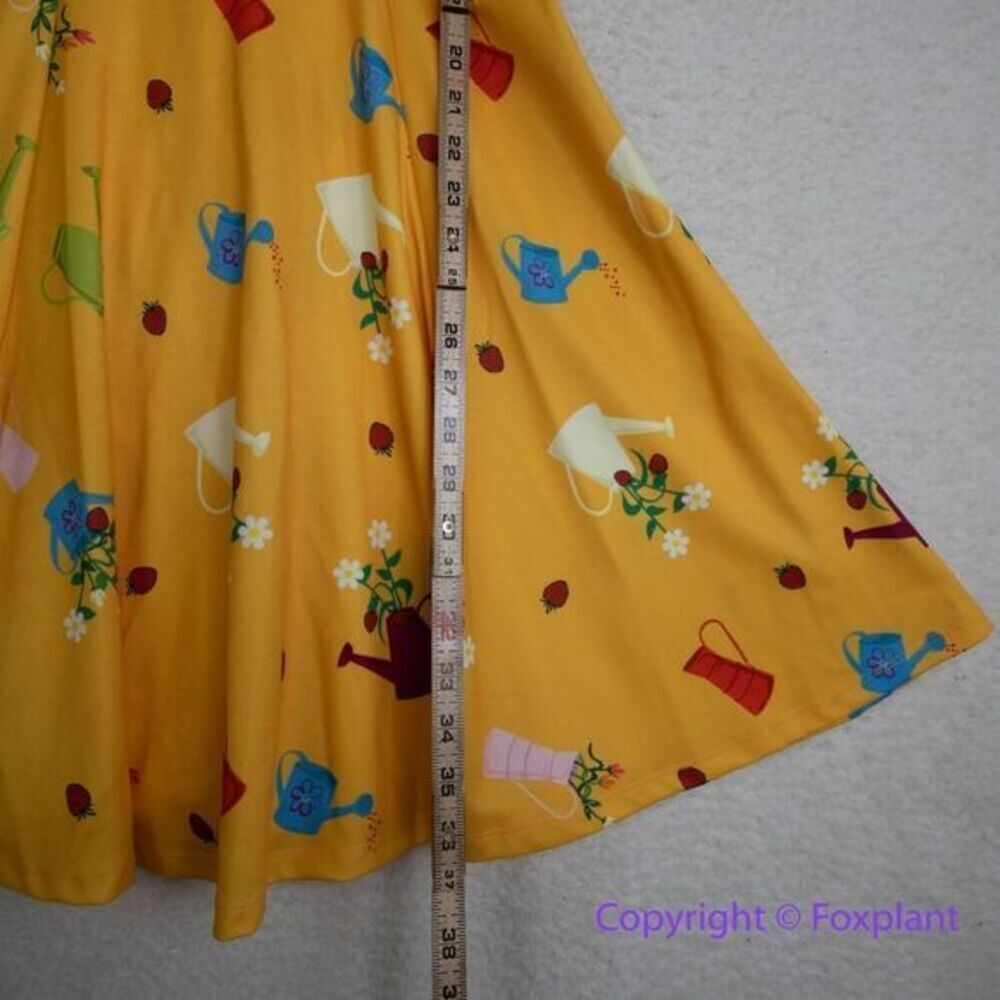 Unique Vintage Gwynnie Bee Garden Party‎ Yellow Dress, M - Picture 9 of 15